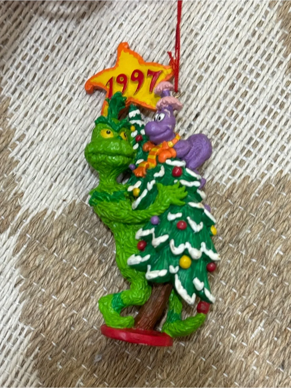 Dr. Seuss the Grinch Whozit Ornament 1997 year christmas Midwest tee 3D figurine